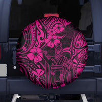 Hawaii King Kamehameha Spare Tire Cover Polynesian Pattern Pink Version - Wonder Print Shop