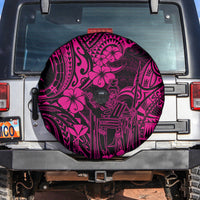 Hawaii King Kamehameha Spare Tire Cover Polynesian Pattern Pink Version - Wonder Print Shop