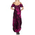 Hawaii King Kamehameha Summer Maxi Dress Polynesian Pattern Pink Version - Wonder Print Shop