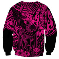 Hawaii King Kamehameha Sweatshirt Polynesian Pattern Pink Version - Wonder Print Shop