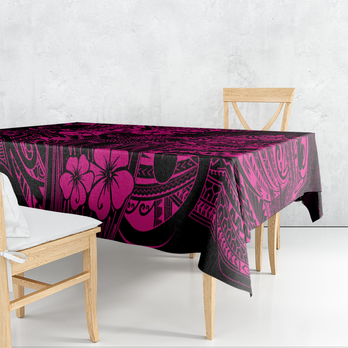 Hawaii King Kamehameha Tablecloth Polynesian Pattern Pink Version - Wonder Print Shop