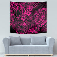 Hawaii King Kamehameha Tapestry Polynesian Pattern Pink Version - Wonder Print Shop