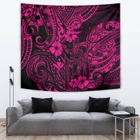 Hawaii King Kamehameha Tapestry Polynesian Pattern Pink Version - Wonder Print Shop