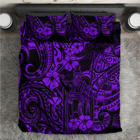 Hawaii King Kamehameha Bedding Set Polynesian Pattern Purple Version - Wonder Print Shop