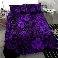 Hawaii King Kamehameha Bedding Set Polynesian Pattern Purple Version - Wonder Print Shop