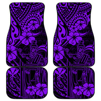 Hawaii King Kamehameha Car Mats Polynesian Pattern Purple Version - Wonder Print Shop
