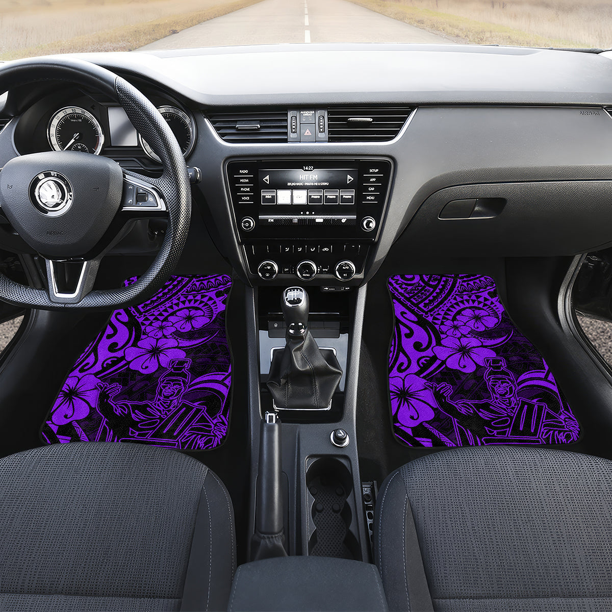 Hawaii King Kamehameha Car Mats Polynesian Pattern Purple Version - Wonder Print Shop