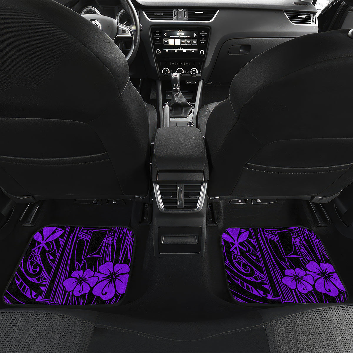 Hawaii King Kamehameha Car Mats Polynesian Pattern Purple Version - Wonder Print Shop