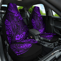 Hawaii King Kamehameha Car Seat Cover Polynesian Pattern Purple Version - Wonder Print Shop