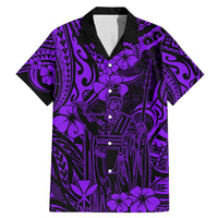 Hawaii King Kamehameha Family Matching Mermaid Dress and Hawaiian Shirt Polynesian Pattern Purple Version - Wonder Print Shop