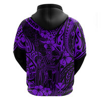 Hawaii King Kamehameha Hoodie Polynesian Pattern Purple Version - Wonder Print Shop