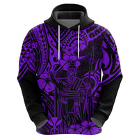 Hawaii King Kamehameha Hoodie Polynesian Pattern Purple Version - Wonder Print Shop