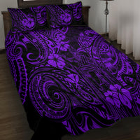 Hawaii King Kamehameha Quilt Bed Set Polynesian Pattern Purple Version - Wonder Print Shop