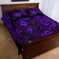 Hawaii King Kamehameha Quilt Bed Set Polynesian Pattern Purple Version - Wonder Print Shop