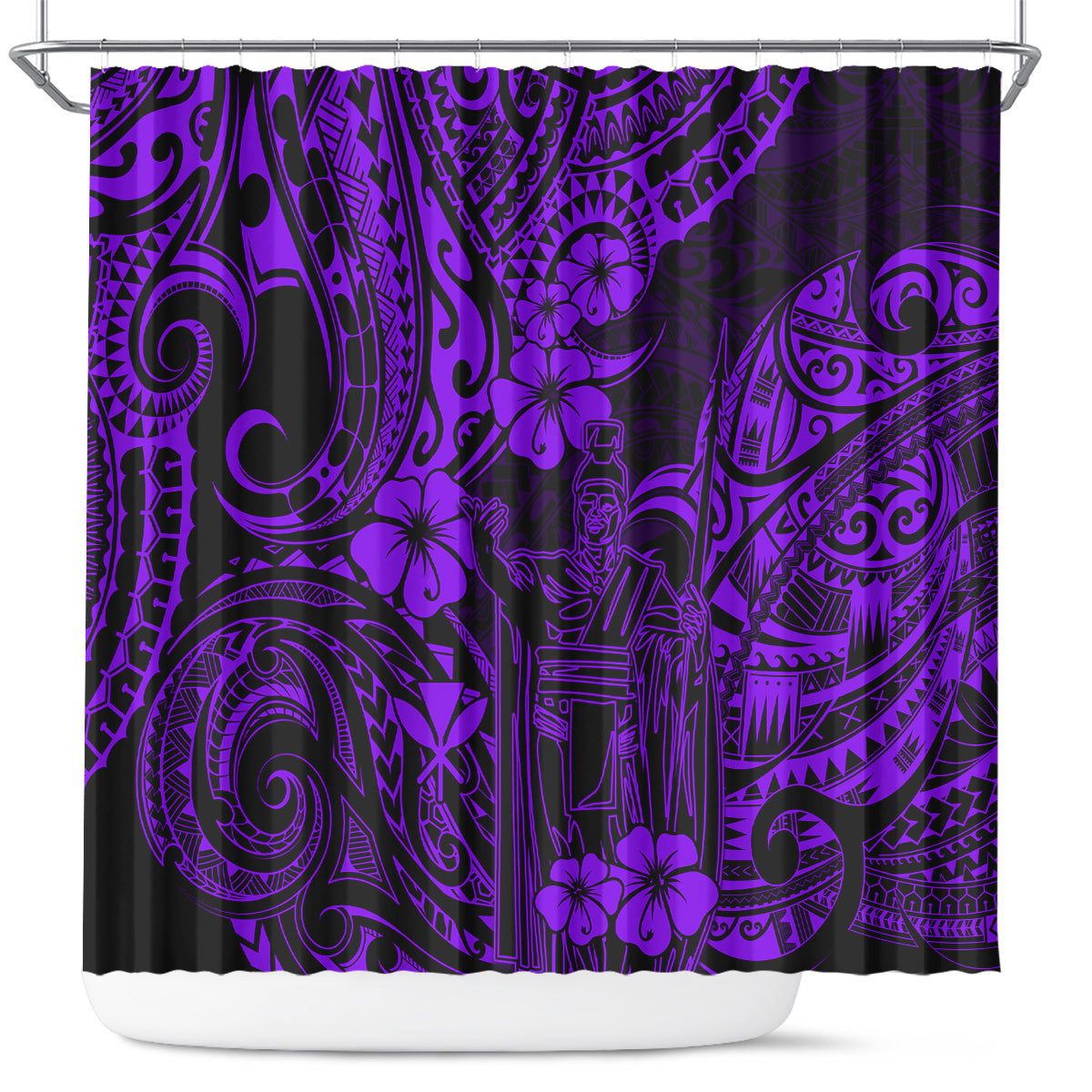 hawaii-king-kamehameha-shower-curtain-polynesian-pattern-purple-version