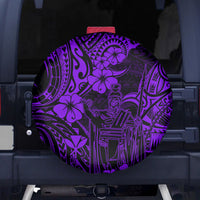Hawaii King Kamehameha Spare Tire Cover Polynesian Pattern Purple Version - Wonder Print Shop