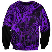 Hawaii King Kamehameha Sweatshirt Polynesian Pattern Purple Version - Wonder Print Shop