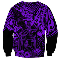 Hawaii King Kamehameha Sweatshirt Polynesian Pattern Purple Version - Wonder Print Shop