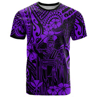 Hawaii King Kamehameha T Shirt Polynesian Pattern Purple Version - Wonder Print Shop
