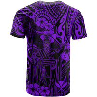 Hawaii King Kamehameha T Shirt Polynesian Pattern Purple Version - Wonder Print Shop