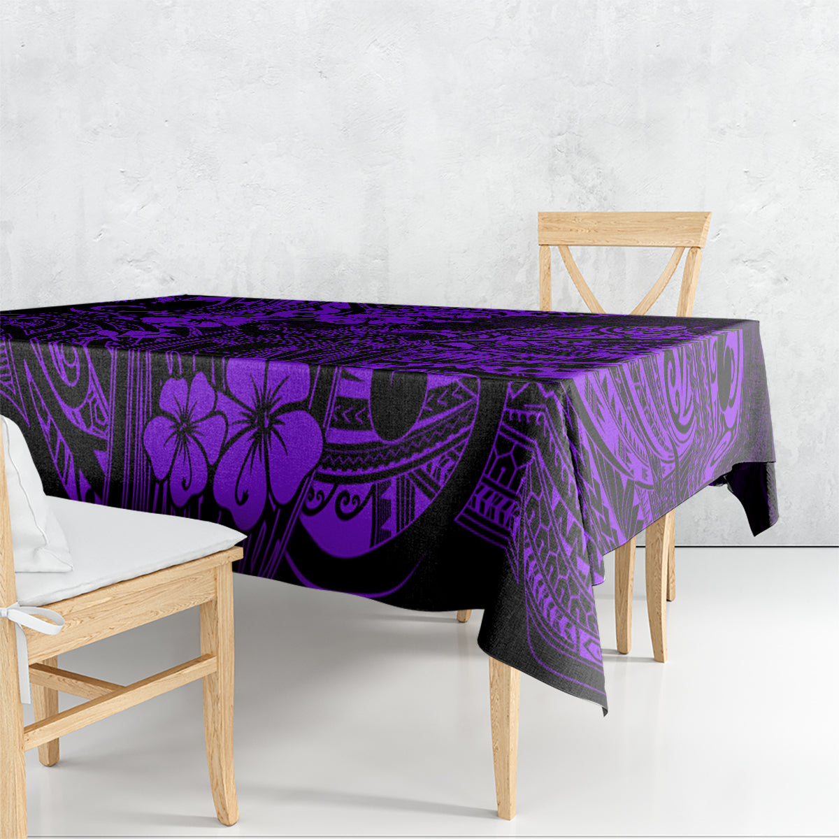 Hawaii King Kamehameha Tablecloth Polynesian Pattern Purple Version - Wonder Print Shop