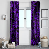 Hawaii King Kamehameha Window Curtain Polynesian Pattern Purple Version - Wonder Print Shop