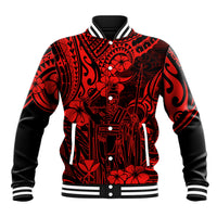 Hawaii King Kamehameha Baseball Jacket Polynesian Pattern Red Version - Wonder Print Shop