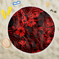 Hawaii King Kamehameha Beach Blanket Polynesian Pattern Red Version - Wonder Print Shop