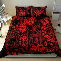 Hawaii King Kamehameha Bedding Set Polynesian Pattern Red Version - Wonder Print Shop