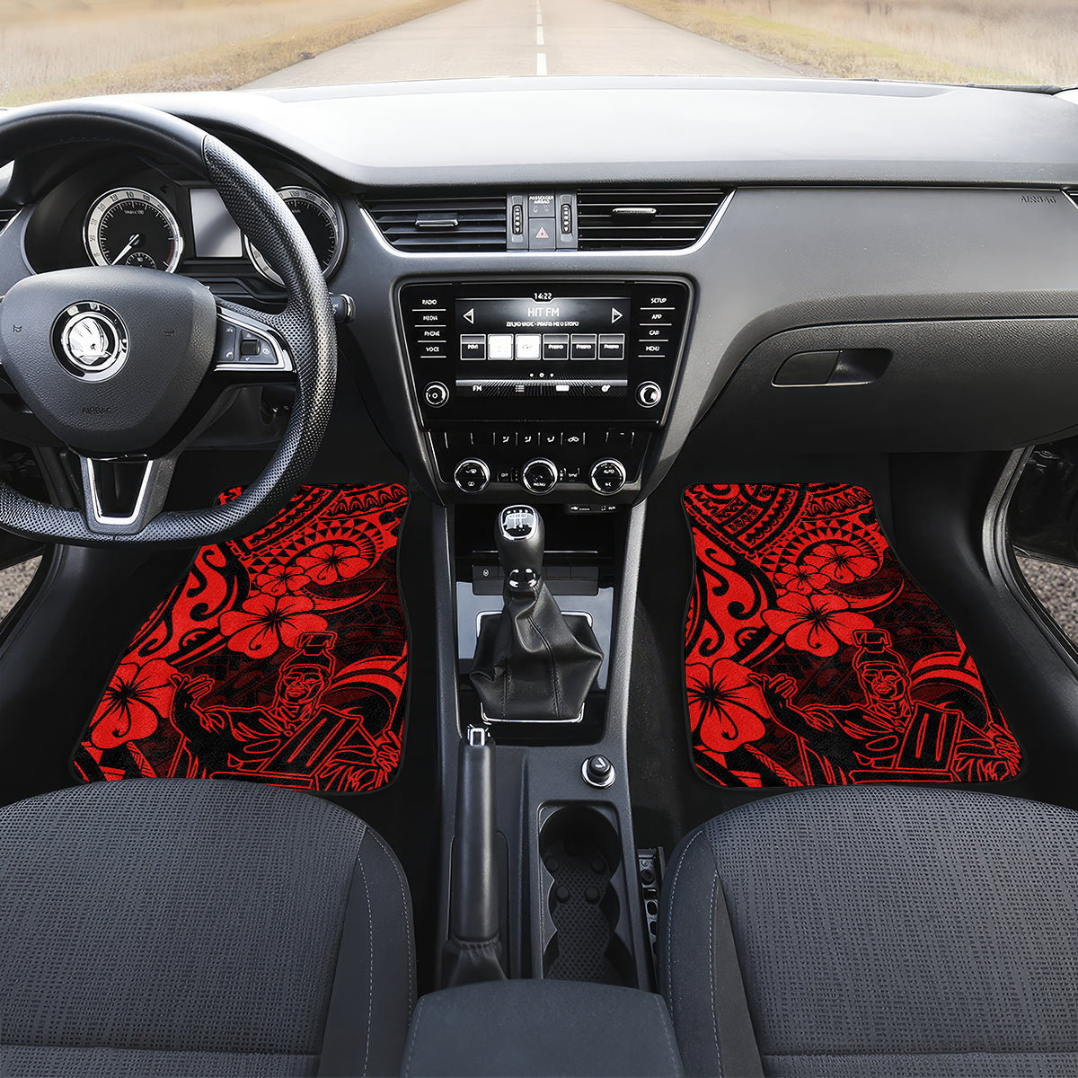 Hawaii King Kamehameha Car Mats Polynesian Pattern Red Version - Wonder Print Shop