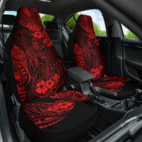 Hawaii King Kamehameha Car Seat Cover Polynesian Pattern Red Version - Wonder Print Shop