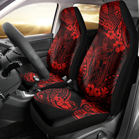 Hawaii King Kamehameha Car Seat Cover Polynesian Pattern Red Version - Wonder Print Shop