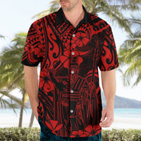 Hawaii King Kamehameha Hawaiian Shirt Polynesian Pattern Red Version - Wonder Print Shop