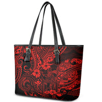 Hawaii King Kamehameha Leather Tote Bag Polynesian Pattern Red Version - Wonder Print Shop