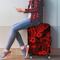 Hawaii King Kamehameha Luggage Cover Polynesian Pattern Red Version - Wonder Print Shop