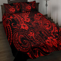 Hawaii King Kamehameha Quilt Bed Set Polynesian Pattern Red Version - Wonder Print Shop