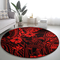 hawaii-king-kamehameha-round-carpet-polynesian-pattern-red-version