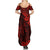 Hawaii King Kamehameha Summer Maxi Dress Polynesian Pattern Red Version - Wonder Print Shop
