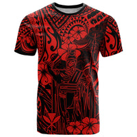 Hawaii King Kamehameha T Shirt Polynesian Pattern Red Version - Wonder Print Shop