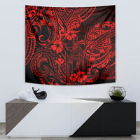 Hawaii King Kamehameha Tapestry Polynesian Pattern Red Version - Wonder Print Shop