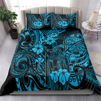Hawaii King Kamehameha Bedding Set Polynesian Pattern Sky Blue Version - Wonder Print Shop