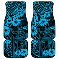 Hawaii King Kamehameha Car Mats Polynesian Pattern Sky Blue Version - Wonder Print Shop