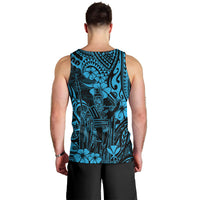 Hawaii King Kamehameha Men Tank Top Polynesian Pattern Sky Blue Version - Wonder Print Shop