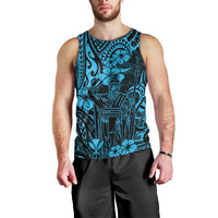 Hawaii King Kamehameha Men Tank Top Polynesian Pattern Sky Blue Version - Wonder Print Shop