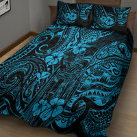Hawaii King Kamehameha Quilt Bed Set Polynesian Pattern Sky Blue Version - Wonder Print Shop