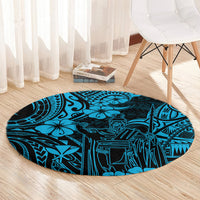 hawaii-king-kamehameha-round-carpet-polynesian-pattern-sky-blue-version