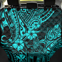 Hawaii King Kamehameha Back Car Seat Cover Polynesian Pattern Turquoise Version - Wonder Print Shop