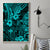 Hawaii King Kamehameha Canvas Wall Art Polynesian Pattern Turquoise Version - Wonder Print Shop