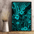 Hawaii King Kamehameha Canvas Wall Art Polynesian Pattern Turquoise Version - Wonder Print Shop