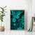 Hawaii King Kamehameha Canvas Wall Art Polynesian Pattern Turquoise Version - Wonder Print Shop